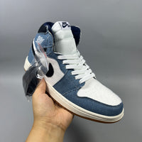 High Top Sneakers, Blue Colorway, Lace Up Design, Casual Gift for Sneaker Fans