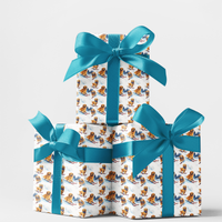 Winter Dog Ski Gift Wrap, Skiing Golden Retriever Wrapping Paper, Snowy Golden Glide Wrapping Paper, Christmas Holiday Dog Wrapping Paper