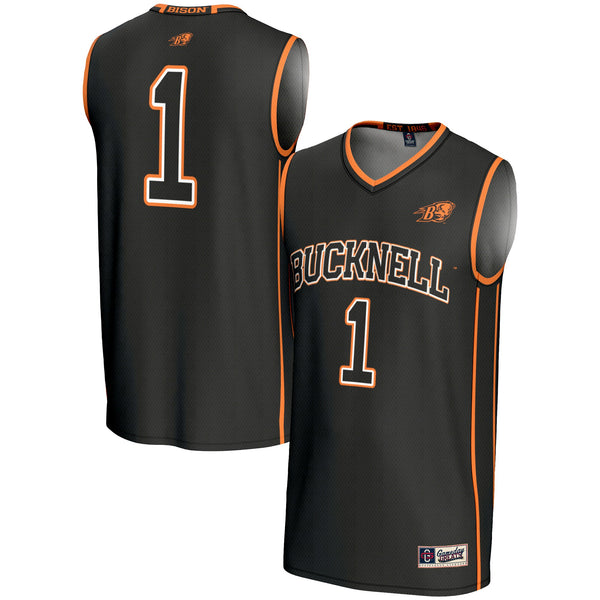 #1 Bucknell Bison Lightweight Basketball Fashion Jersey - Black