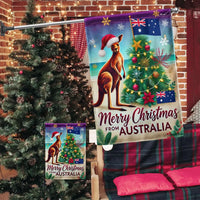 Kangaroo Santa Hat Holiday Yard Flag, Australian Christmas Garden Flag, Aussie Xmas Lawn Banner, Summer Christmas Outdoor Decor