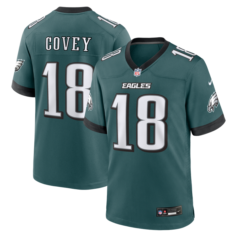 Philadelphia Eagles Britain Covey Midnight Green Team Game Jersey