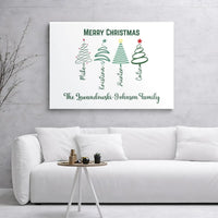 Custom Holiday Canvas Wall Art, Personalized Family Christmas Tree Canvas Print, Christmas Tree Canvas Decor, Holiday Family Present