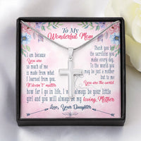 Stainless Steel Religious Cross Necklace, Cross Necklace for Mom, Daughter to Mom Faith Cross Necklace, Christmas Jewelry Present for Mother