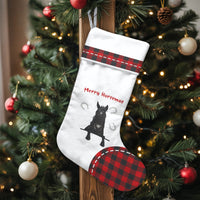 Buffalo Plaid Horse Stocking, Merry Horsemas Black Horse Christmas Stocking, Personalized Christmas Stocking, Equestrian Holiday Present