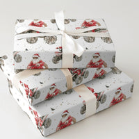 Off Road Quad Christmas Gift Wrap, Santa Riding ATV Wrapping Paper, Humorous Four Wheeler Holiday Wrapping Paper, Outdoor Sports Gift Wrap