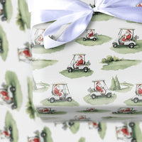 Santa Golf Cart Holiday Gift Wrap, Golf Santa Christmas Wrapping Paper, Golfer Xmas Wrapping Paper, Humorous Golf Lover Gift Wrapping Paper