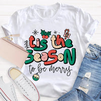 Festive Holiday Teacher Shirt, Tis the Season Christmas Teacher T-Shirt, Adorable Winter Educator Tee, Merry School Staff Present, Teacher Shirt