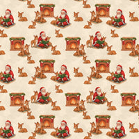 Comfy Reindeer Gift Wrap Paper, Vintage Santa Storytime Wrapping Paper, Nostalgic Christmas Wrapping Paper, Retro Xmas Wrap, Present Wrap