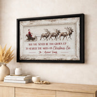 Holiday Quote Illustration Canvas Print, Santa Sleigh Christmas Canvas Wall Art, Vintage Xmas Canvas Decor, Winter Family Home Decor Present