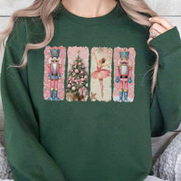 Watercolor Ballerina Graphic Crewneck, Nutcracker Christmas Sweatshirt, Vintage Holiday Ballet Pullover, Festive Xmas Present for Her