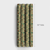 Retro Holiday Collage Gift Wrap, Vintage Christmas Wrapping Paper, Mid Century Wrapping Paper, Nostalgic Gift Wrap Roll
