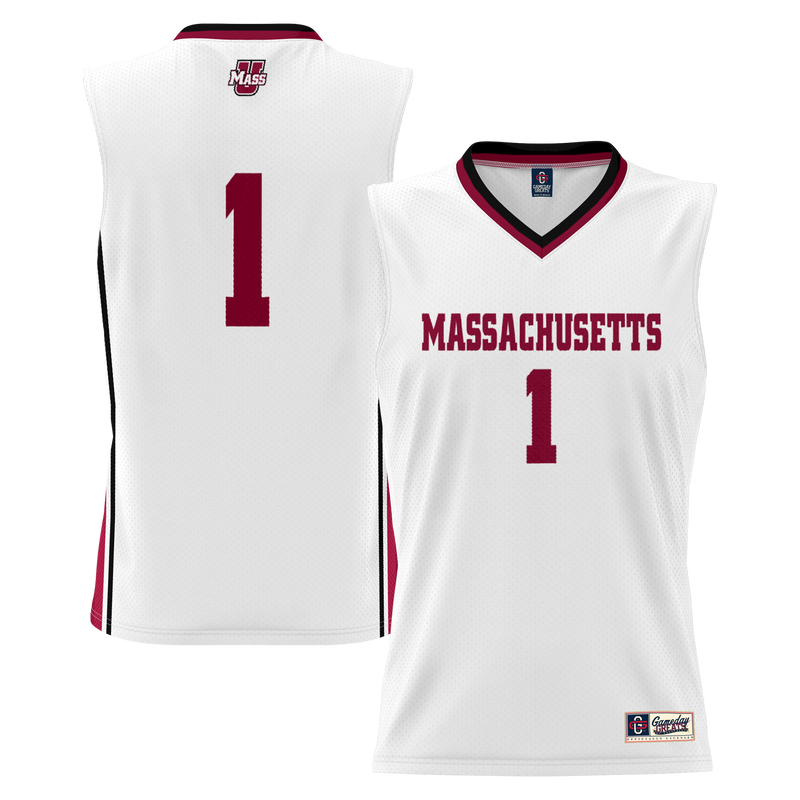 #1 UMass Minutemen Lightweight Basketball Jersey - White
