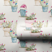 Southwestern Holiday Gift Wrap, Christmas Cactus Wrapping Paper, Succulent Christmas Wrapping Paper, Festive Desert Plant Gift Wrap Roll