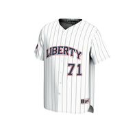 Adult #71 White Liberty Flames Lightweight Collegiate Baseball Fashion Jersey