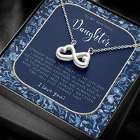 Sentimental Daughter Pendant, Daughter Infinity Heart Necklace, Forever Love Infinity Necklace, Meaningful Daughter Present, Christmas Keepsake