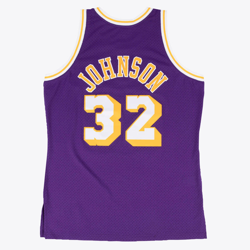 Los Angeles Lakers Magic Johnson 1984-85 Hardwood Classics Road Swingman Jersey - Purple