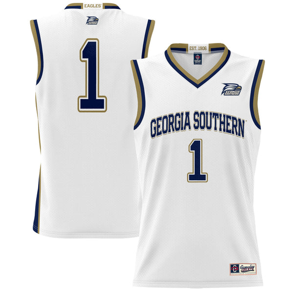 #1 Georgia Southern Eagles Lightweight Basketball Jersey - White