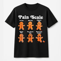 Humorous Christmas Nurse Shirt, Gingerbread Man Pain Scale T-Shirt, Holiday Medical Student Graphic Tee, Adorable RN Doctor Present