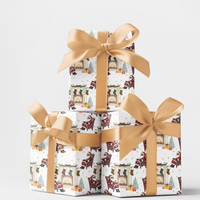 Comfy Christmas Wrapping Paper, Fireside Santa Wrapping Paper, Plaid Santa Holiday Gift Wrap Roll, Classic Winter Present Wrapping Paper