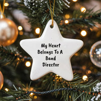 Music Teacher Appreciation Star Ornament, Band Director Christmas Ornament, Ceramic School Musician Decor, Star Ceramic Ornament Present