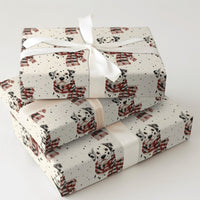 Plaid Scarf Puppy Gift Wrap, Dalmatian Dog Wrapping Paper, Watercolor Dog Wrapping Paper, Adorable Holiday Gift Wrap, Christmas Dog Lover Paper