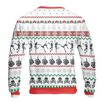 Sarcastic Skeleton Holiday Sweater, Dancing Skeletons Christmas Sweatshirt, Humorous Spooky Xmas Crewneck, Goth Christmas Pullover Present