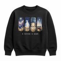 Watercolor Nativity Scene Sweater, A Savior Is Born Nativity Sweatshirt, Christian Christmas Crewneck Pullover, Faith Holiday Present