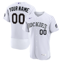Colorado Rockies White Home Authentic Custom Jersey