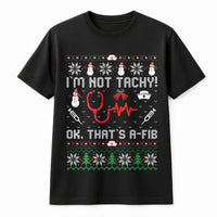 Humorous Medical Ugly Sweater Shirt, Nurse Christmas T-Shirt, Holiday Doctor Tee, Adorable Hospital Staff Graphic T-Shirt, Xmas RN Present for Women