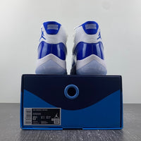 Sneakers, White Blue Colorway, Leather Footwear, Lace Up Design, Casual Gift for Sneaker Fans