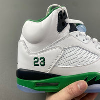 High Top Sneakers, White Green Colorway, Leather Footwear, Lace Up Design, Casual Gift for Sneaker Fans