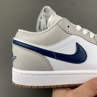 Low Top Sneakers, Blue White Gray Colorway, Lace Up Design, Casual Gift for Sneaker Fans