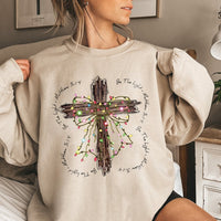 Christmas Cross Sweatshirt, Be the Light Sweatshirt, Christian Bible Verse Crewneck, Rustic Holiday Sweater, Faith Present for Women and Men