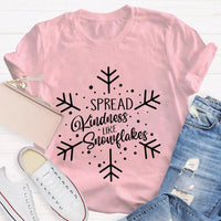 Winter Holiday Graphic Tee, Spread Kindness Like Snowflakes Christmas Shirt, Festive Kindness Quote T-Shirt, Merry Xmas Apparel Present