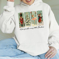Retro Ballet Soldier Holiday Hooded Sweatshirt, Vintage Nutcracker Christmas Hoodie, Comfy Winter Xmas Pullover Hoodie, Coquette Present