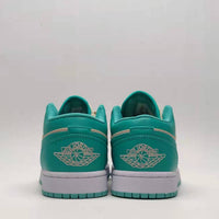 Low Top Sneakers, Blue Green Colorway, Lace Up Design, Casual Gift for Sneaker Fans