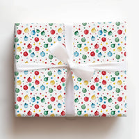 Festive Holiday Baubles Gift Wrap, Watercolor Christmas Ornament Wrapping Paper, Colorful Xmas Wrapping Paper, Winter Present Wrap