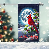Merry Christmas Winter Bird Flag, Cardinal Christmas Garden Flag, Double-Sided Red Cardinal Yard Flag, Holiday Lawn Flag Decor Present