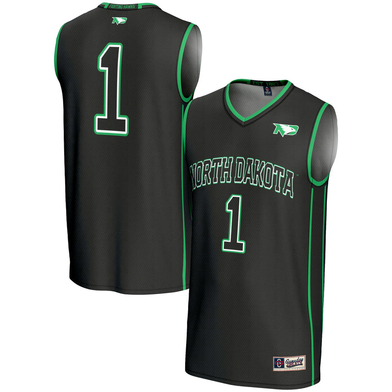 #1 North Dakota Lightweight Basketball Fashion Jersey - Black