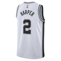 San Antonio Spurs Association Edition Swingman Jersey NBA 2025 First Round Draft Pick - White - Dylan Harper