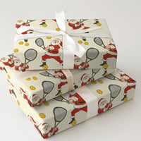 Humorous Sports Gift Wrap, Tennis Santa Wrapping Paper, Tennis Holiday Wrapping Paper, Christmas Santa Wrapping Paper, Athlete Gift Wrap