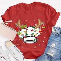 Humorous Holiday Baker Cook Shirt, Christmas Chef Hat Snowflake T-Shirt, Christmas Cooking Lights Tee, Kitchen Baking Christmas T-Shirt