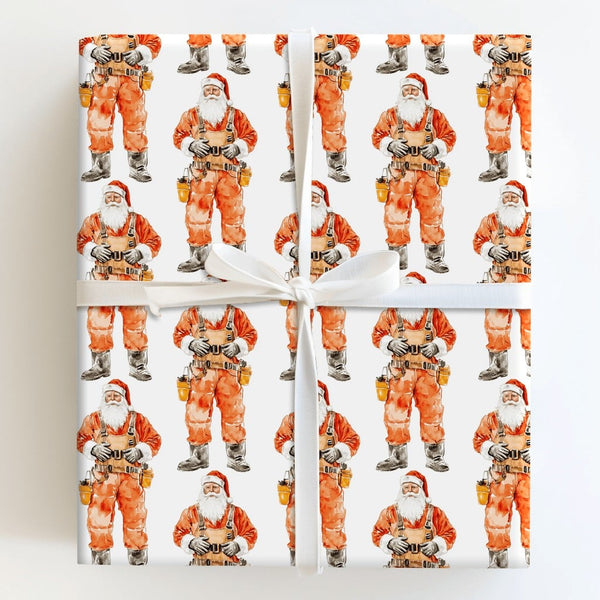 Electrician Christmas Gift Wrap, Lineman Santa Wrapping Paper, Utility Worker Holiday Wrapping Paper, Tradesman Xmas Gift Wra