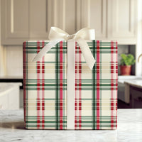 Red and Green Holiday Gift Wrap, Tartan Plaid Christmas Wrapping Paper, Traditional Plaid Gift Wrapping Paper, Winter Hostess Present Wrap