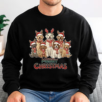 Festive Puppy Holiday Crewneck, Merry Christmas Dogs Sweatshirt, Adorable Dog Lover Christmas Sweatshirt, Winter Pet Mom Pullover Present