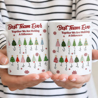 Custom Team Names Tree Holiday Coffee Cup, Best Team Ever Christmas Mug, Xmas Coworker Office Party Mug, Ceramic Present for Staff