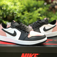 Low Top Sneakers, Black Pink Colorway, Lace Up Design, Casual Gift for Sneaker Fans