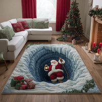 Christmas Holiday Decor Rug, Santa Magic Area Rug, Vintage Santa Claus Floor Mat, Festive Winter Accent Rug, Seasonal Xmas Room Decor Present