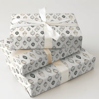 Retro Holiday Gift Wrap, Vintage Ornament Christmas Wrapping Paper, Elegant Xmas Bauble Wrapping Paper, Classic Holiday Gift Wrapping Paper