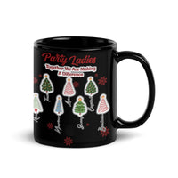 Festive Tree Names Snowflakes Coffee Mug, Party Ladies Christmas Mug, Holiday Girl Squad Ceramic Cup, Xmas Friend Mug Present
